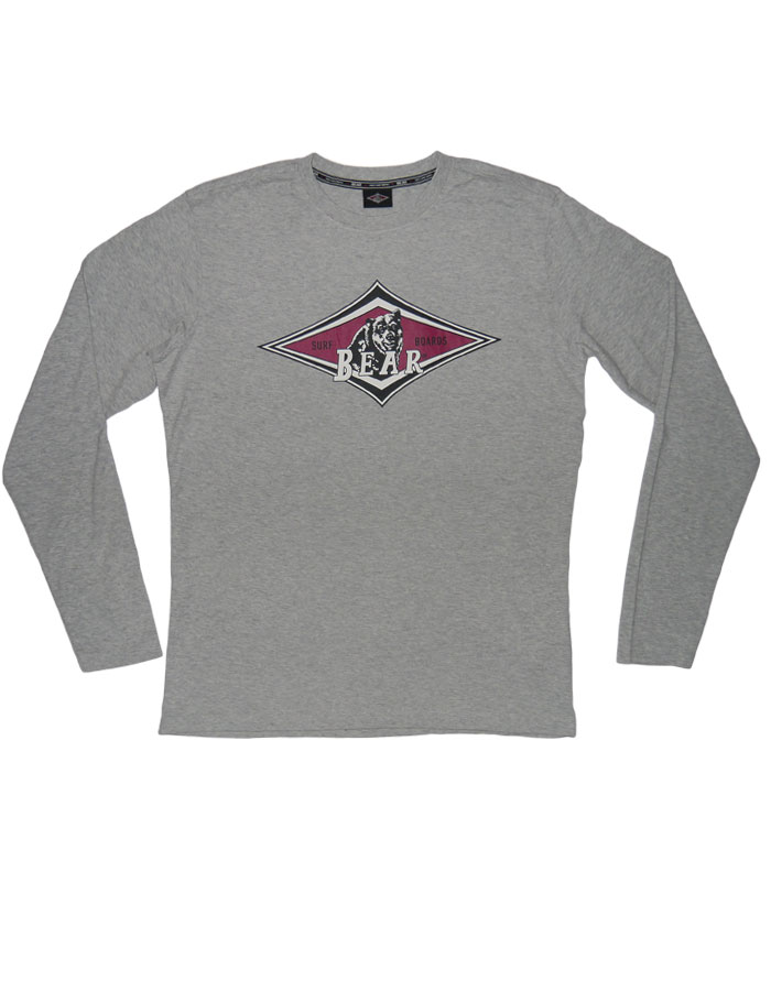 Bear Surfboards T-shirt LS Grey Melange 