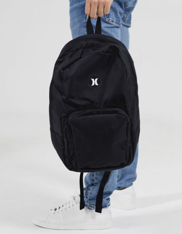 solid black backpack