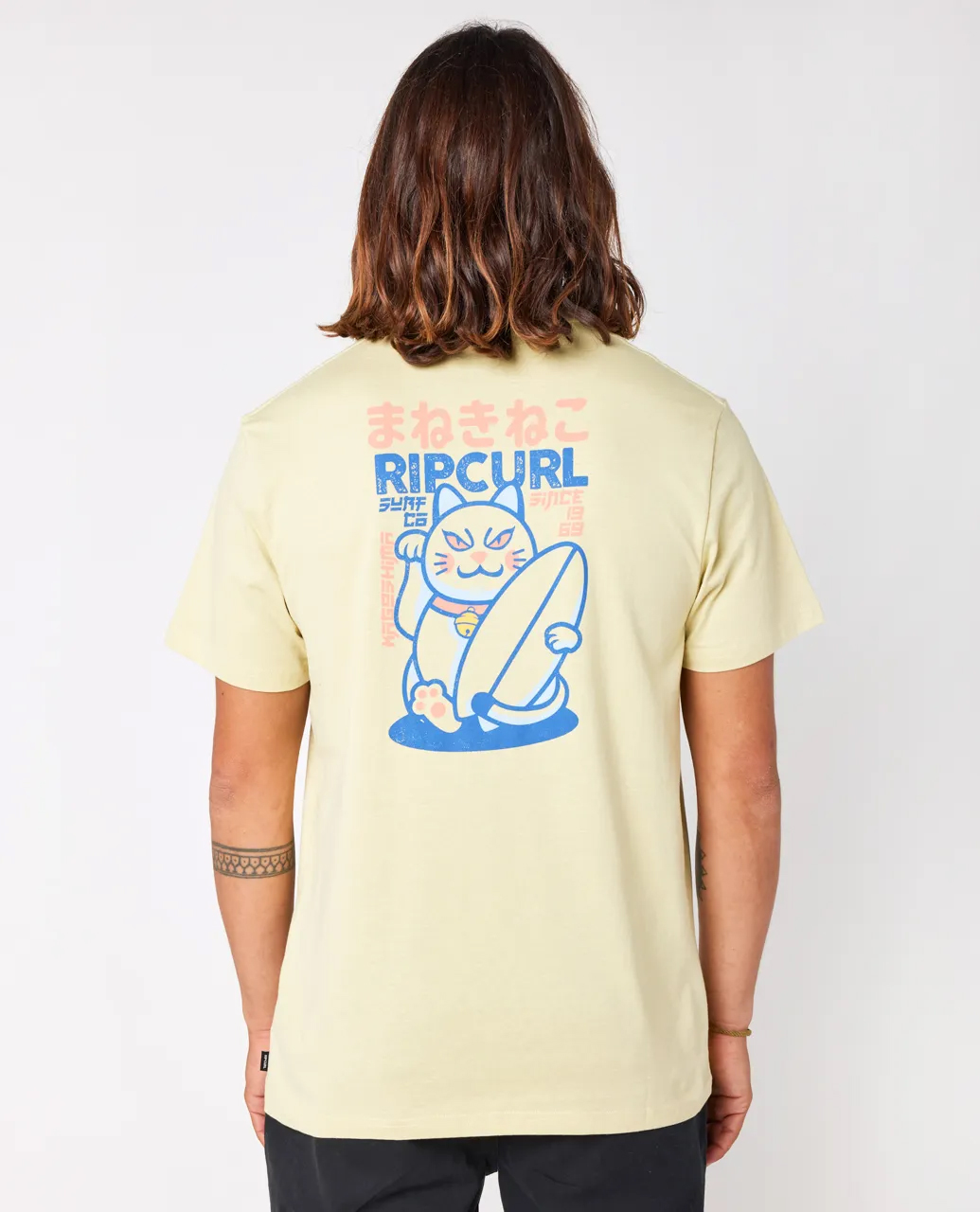 RIP CURL DESTI ANIMALS SHORT SLEEVE VINTAGE YELLOW