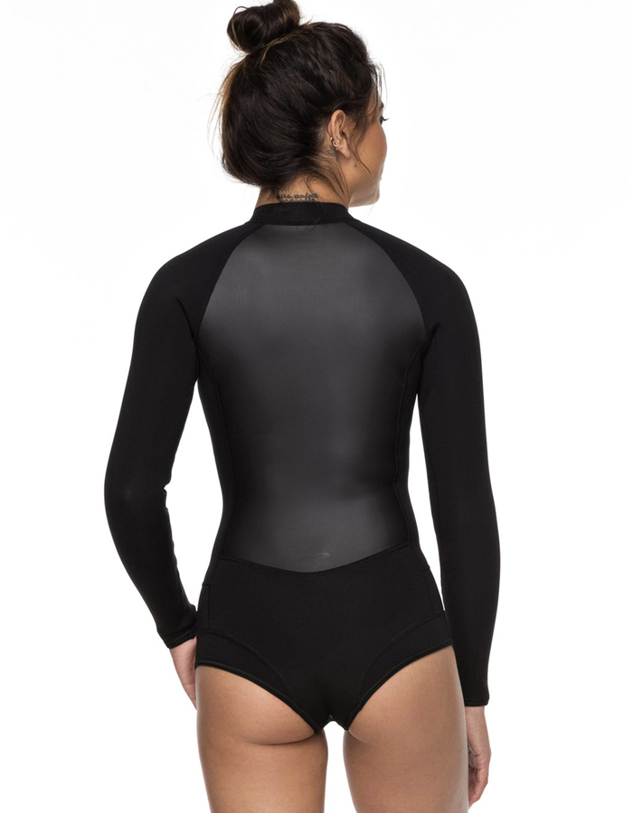Roxy Womens 1Mm Satin Long Sleeve Front Zip Bikini Cut Shorty for Women Erjw403018