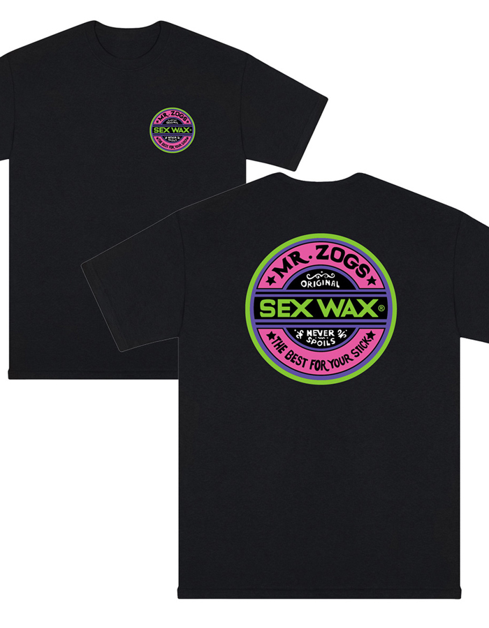 Sex Wax T-shirt Fluro Black - Surf Shop 