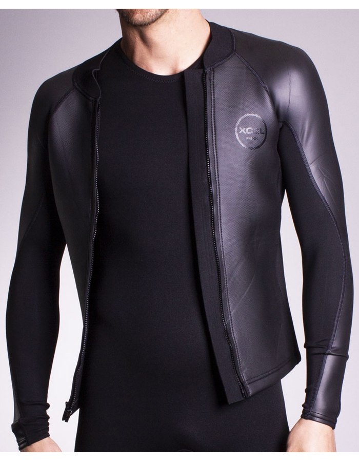 Xcel 2 1 Axis Long Sleeve Shark Skin Front Zip Wetsuit Top Surf