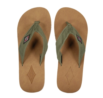 BEAR SURFBOARDS CORKMAN CNVS GREEN FLIP FLOPS