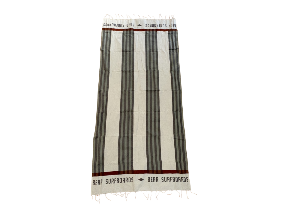BEAR SURFBOARDS FOUTA  BEAR STRIPES BEACH TOWEL GREEN ASH