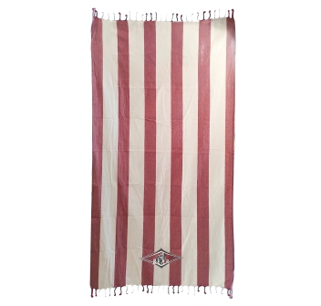 BEAR SURFBOARDS FOUTA BEACH TOWEL SCARLET SAGE