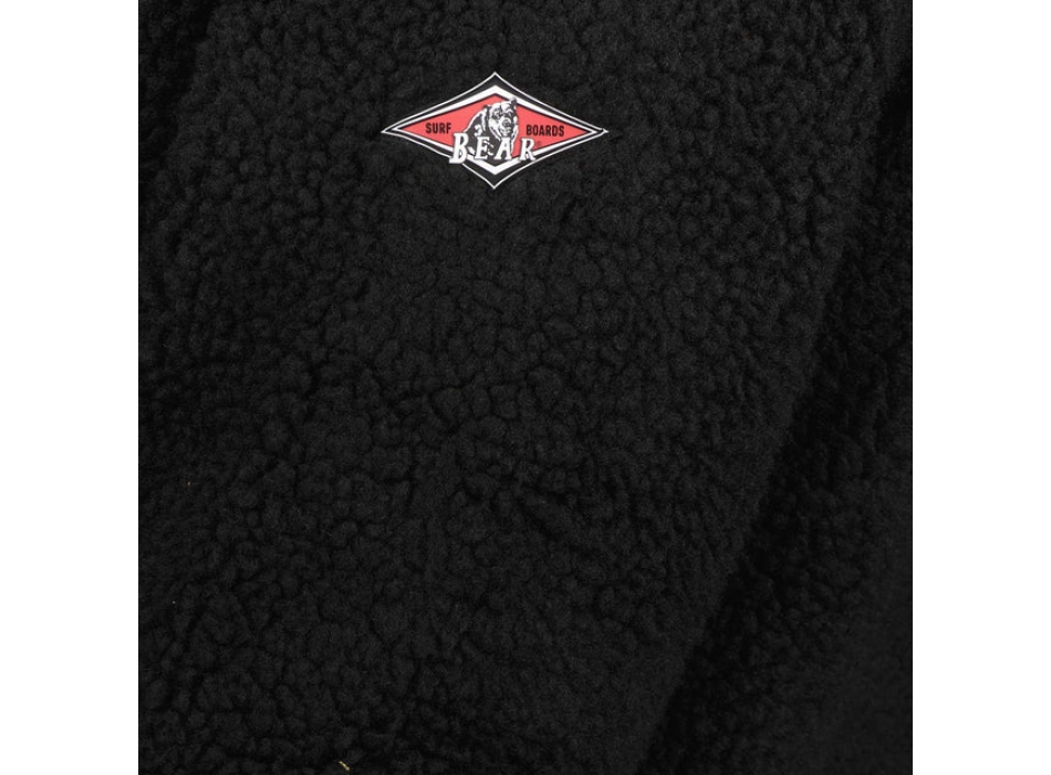 BEAR SURFBOARDS FURRY HOODIE FULL ZIP BLACK/BROWN