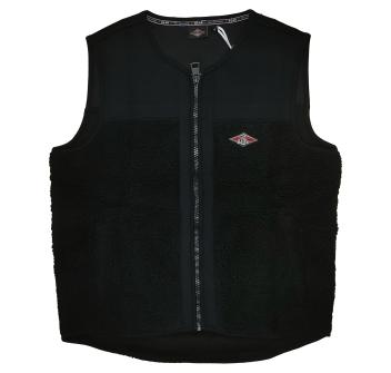 BEAR SURFBOARDS FURRY VEST ZIP BLACK
