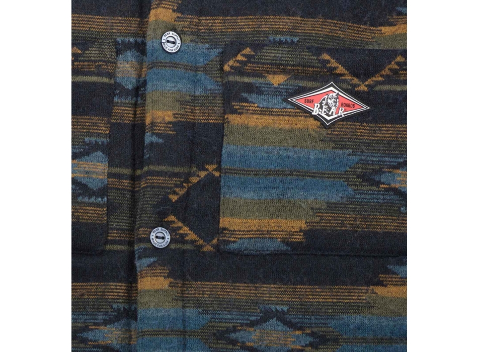 BEAR SURFBOARDS OVERSHIRT TOTEM ETHNIC PATTERN