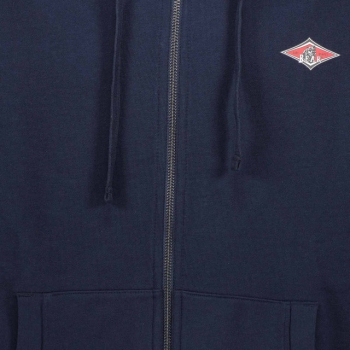 BEAR SURFBOARDS SMALL LOGO FLEECE ZIP HOODED SHADOW
