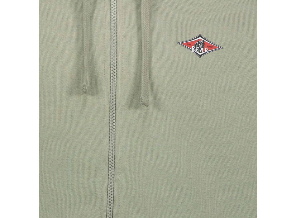 BEAR SURFBOARDS SMALL LOGO FLEECE ZIP HOODED SHADOW