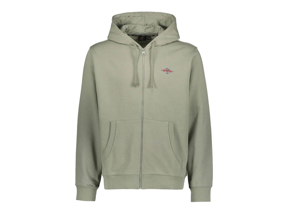BEAR SURFBOARDS SMALL LOGO FLEECE ZIP HOODED SHADOW