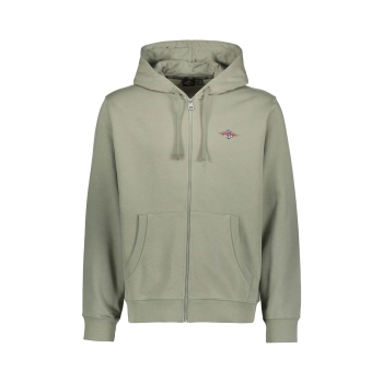 BEAR SURFBOARDS SMALL LOGO FLEECE ZIP HOODED SHADOW
