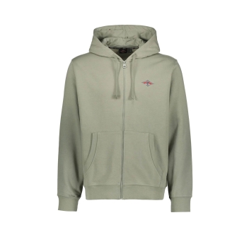 BEAR SURFBOARDS SMALL LOGO FLEECE ZIP HOODED SHADOW