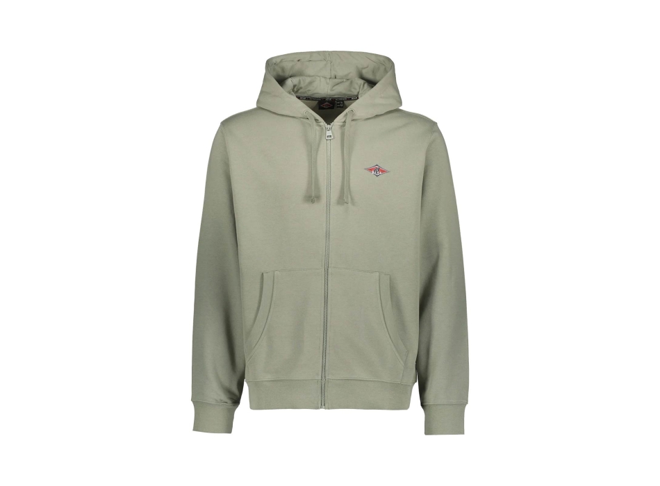 BEAR SURFBOARDS SMALL LOGO FLEECE ZIP HOODED SHADOW
