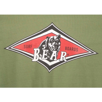 BEAR SURFBOARDS T-SHIRT DEEP OIL GREEN
