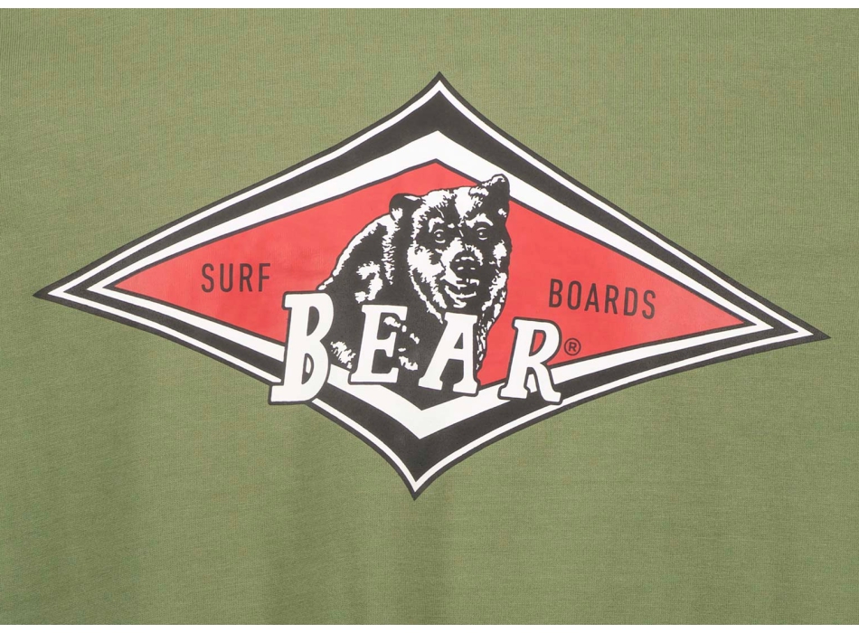 BEAR SURFBOARDS T-SHIRT DEEP OIL GREEN