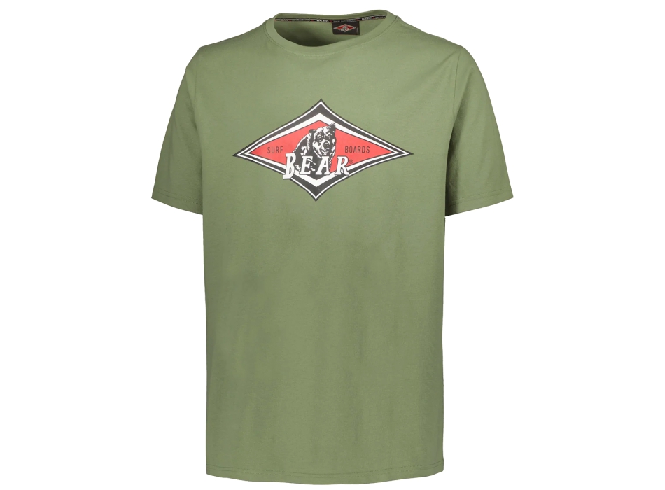 BEAR SURFBOARDS T-SHIRT DEEP OIL GREEN