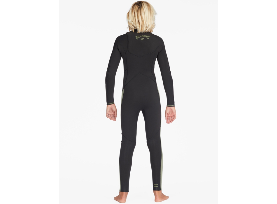 BILLABONG ABSOLUTE 4/3 MM CHEST ZIP BOYS 8-14 MILITARY
