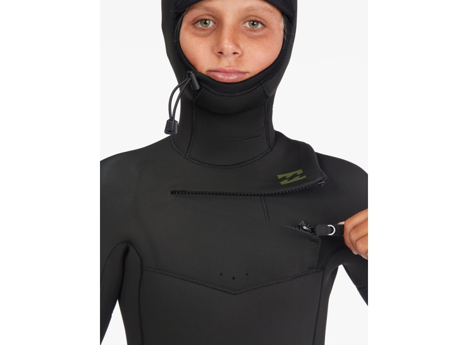 BILLABONG ABSOLUTE 5/4 HOODED CHEST ZIP WETSUIT BOY 8-14