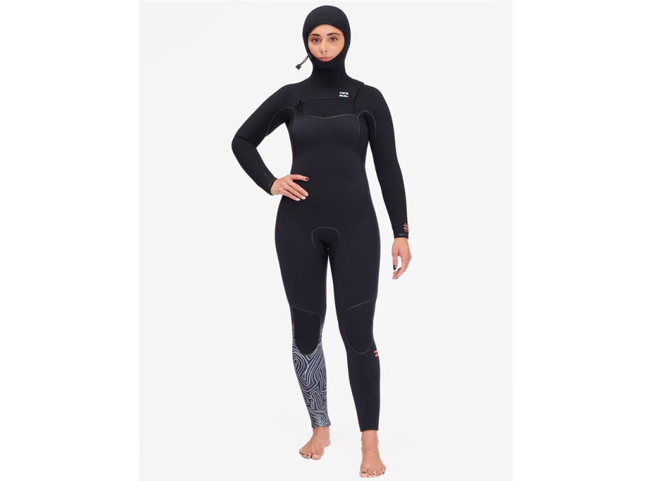 BILLABONG 5/4 FURNACE HOODED CHEST ZIP WETSUIT FOR WOMEN