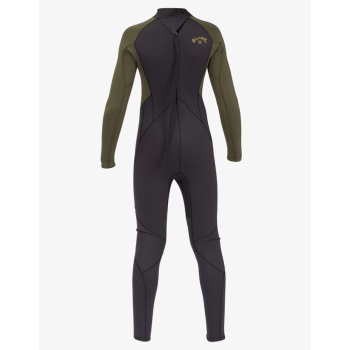 BILLABONG INTRUDER 5/4 MM BACK ZIP BOYS ANTIQUE BLACK