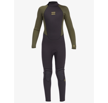 BILLABONG INTRUDER 5/4 MM BACK ZIP BOYS ANTIQUE BLACK