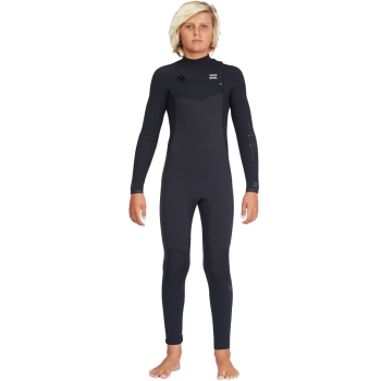 BILLABONG REVOLUTION 4/3 MM CHEST ZIP BOYS 8-14 BLACK