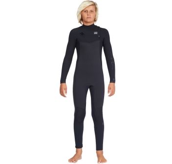 BILLABONG REVOLUTION 4/3 MM CHEST ZIP BOYS 8-14 BLACK