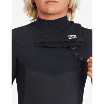 BILLABONG REVOLUTION 4/3 MM CHEST ZIP BOYS 8-14 BLACK