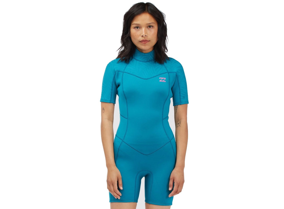 BILLABONG SYNERGY 2/2 SHORT SLEEVE BACK ZIP BLUE LAGOON