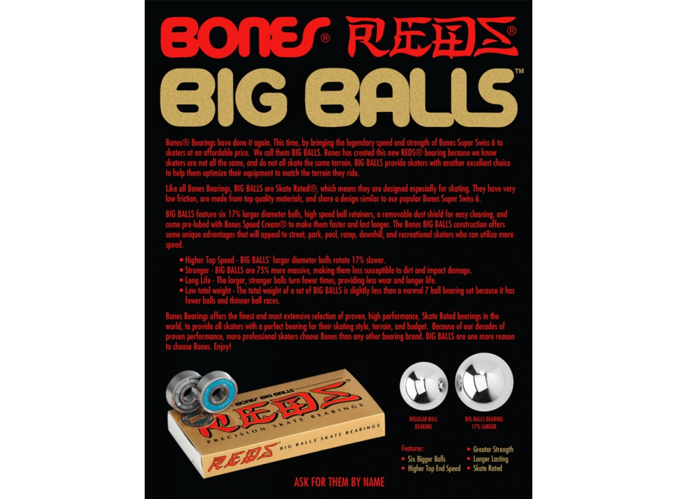BONES BEARINGS BIG BALLS REDS