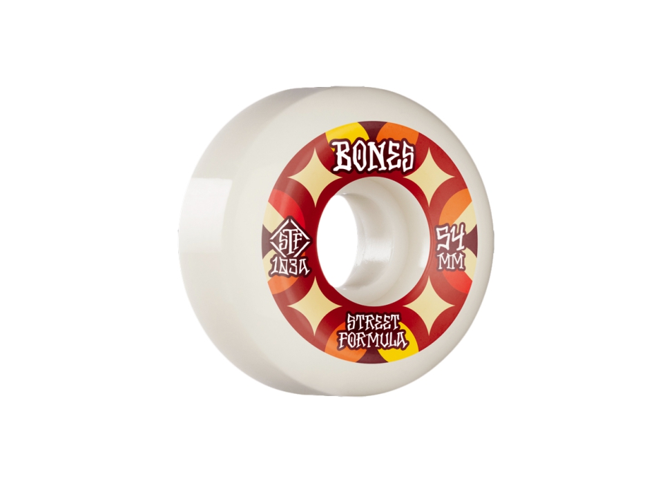 BONES SKATEBOARDS WHEELS STREET TECH FORMULA RETROS 54MM 103A