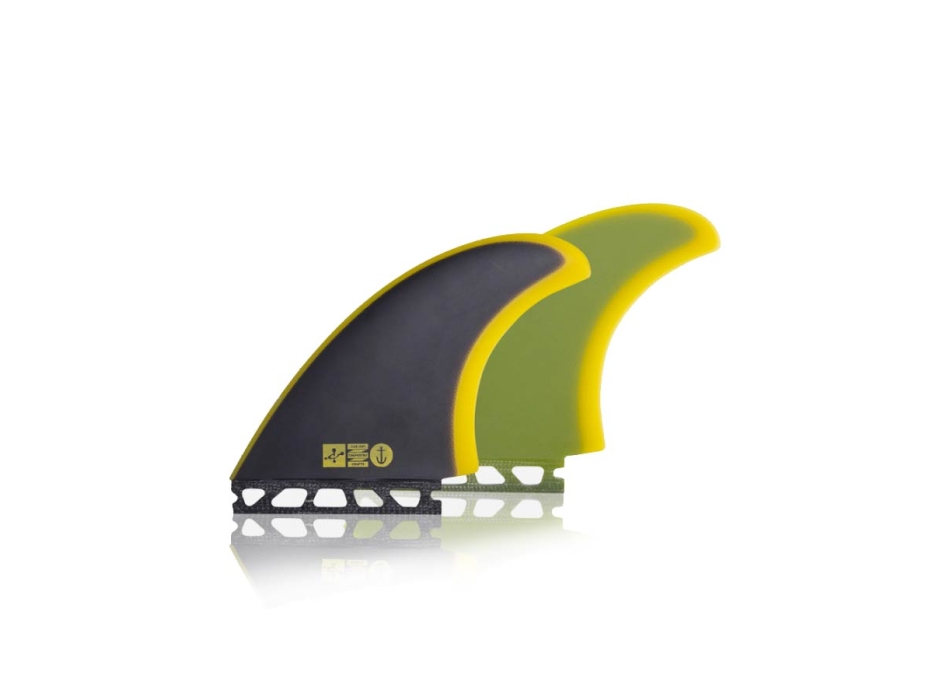 CAPTAIN FIN CHEMISTRY TWINS KEELS FIBERGLASS SINGLE TAB BLACK/YELLOW