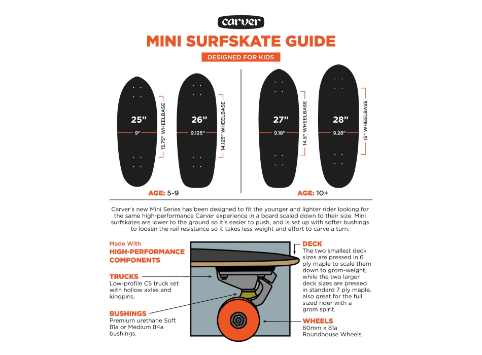 CARVER 28" RAIL BLAZER C5 SURFSKATE
