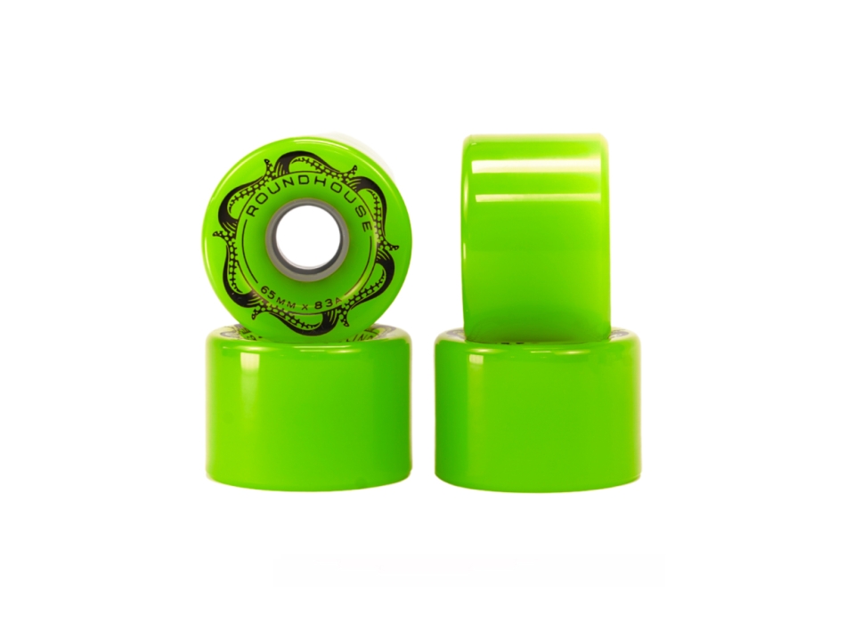 CARVER ROUNDHOUSE SLICK WHEELS 65MM 83A GREEN GLO