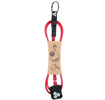 CHANNEL ISLAND DANE REYNOLDS SIGNATURE STANDARD LEASH 6'0" 3/16 RED