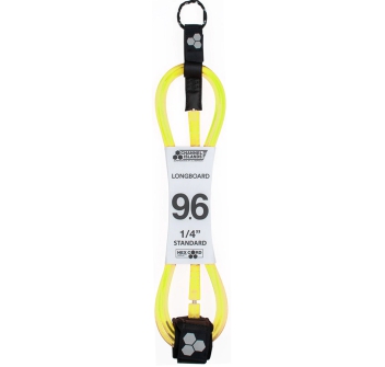 CHANNEL ISLAND HEX CORD 9'6" STANDARD LEASH FLO YELLOW