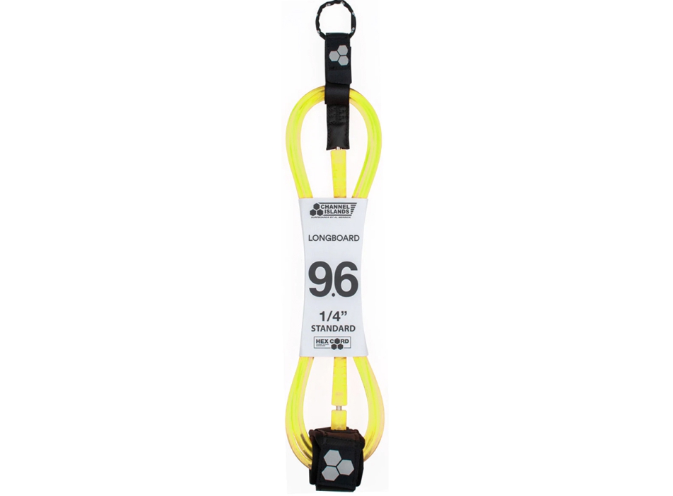 CHANNEL ISLAND HEX CORD 9'6" STANDARD LEASH FLO YELLOW