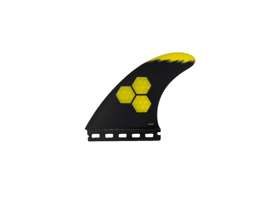 CHANNEL ISLAND SET PINNE THRUSTER TECH 1 SINGLE TAB FUTURES LARGE YELLOW