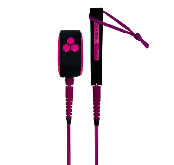CHANNEL ISLANDS ROUND COMP LEASH 6' 3/16" ELECTRIC FUCHSIA