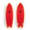CI FEB'S FISH PU FUTURES FINS CHANNEL ISLANDS SURFBOARDS RED/YELLOW
