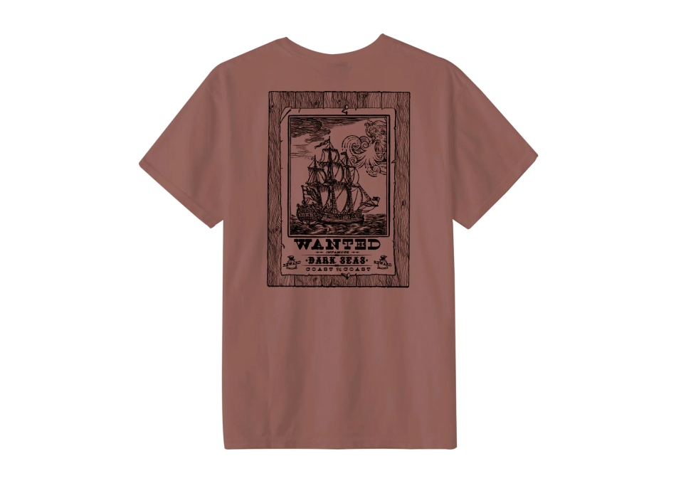 DARK SEAS WANTED PIGMENT T-SHIRT DEEP TAUPE