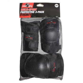 EIGHT BALL PAD SET SKATE ADULT 3PCS BLACK