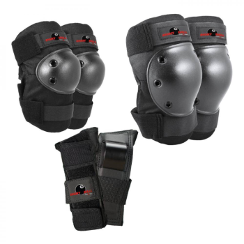 EIGHT BALL PAD SET SKATE ADULT 3PCS BLACK