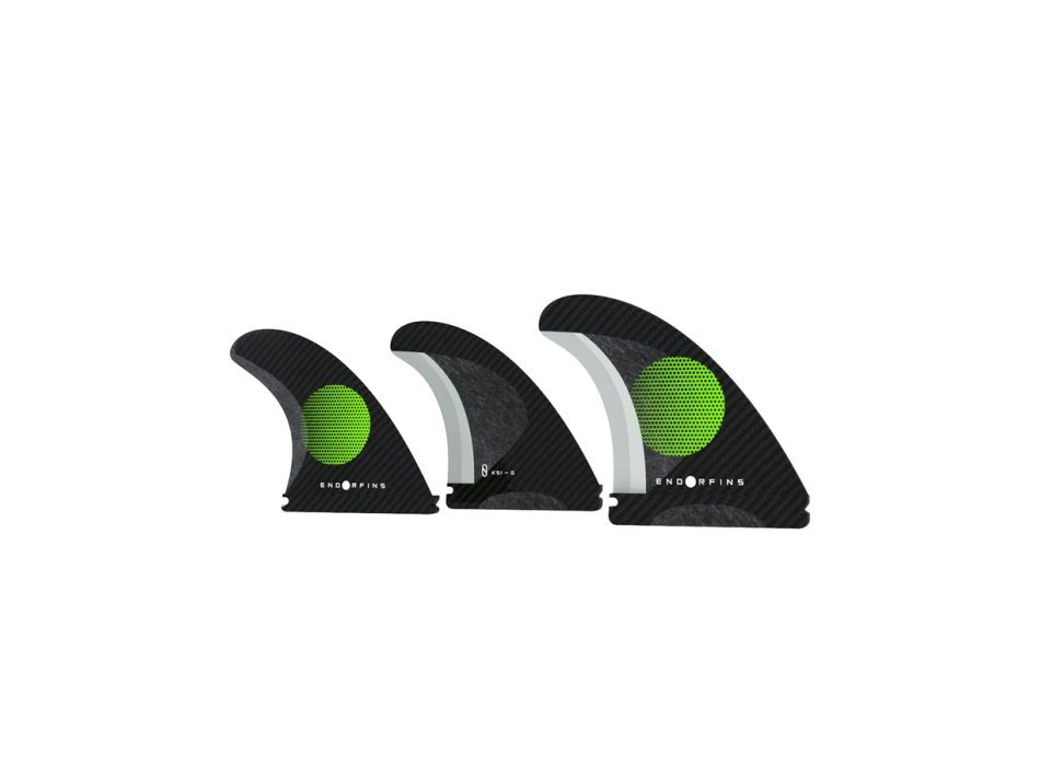 ENDORFINS PINNE KS1 3 FIN SET SINGLE TAB SMALL BLACK GREEN