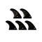 ENDORFINS PINNE KS1 5 FIN SET SINGLE TAB LARGE CAMO