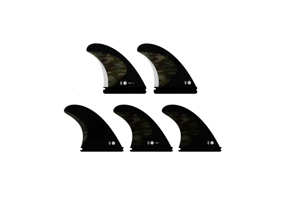 ENDORFINS PINNE KS1 5 FIN SET SINGLE TAB LARGE CAMO