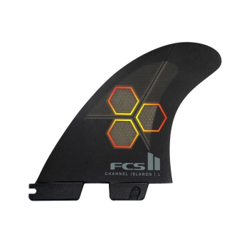 FCS II CHANNEL ISLAND PC TRI FIN SET BLACK FLAME
