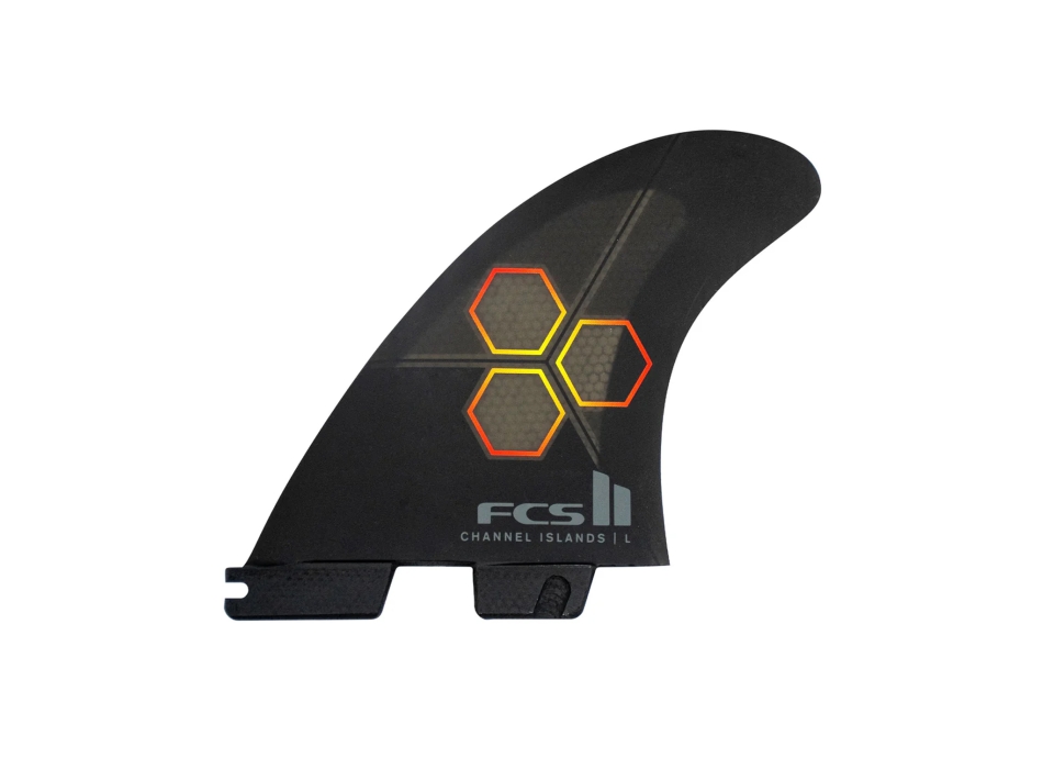 FCS II CHANNEL ISLAND PC TRI FIN SET BLACK FLAME