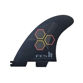 FCS II CHANNEL ISLAND PC TRI FIN SET BLACK FLAME